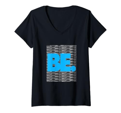 Damen Blue Be Blaue Grafik T-Shirt mit V-Ausschnitt von Color Match Blue Graphic Tee
