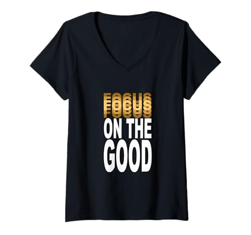 Damen Braun Good Focus Braune Grafik T-Shirt mit V-Ausschnitt von Color Match Brown Graphic Tee