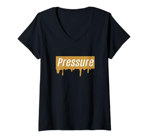 Damen Brown Pressure Drip Brown Graphic T-Shirt mit V-Ausschnitt Damen Brown Pressure Drip Brown Graphic T-Shirt mit V-Ausschnitt von Color Match Brown Graphic Tee
