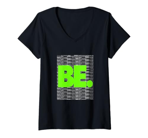 Damen Green Be Grüne Grafik T-Shirt mit V-Ausschnitt Damen Green Be Grüne Grafik T-Shirt mit V-Ausschnitt von Color Match Green Graphic Tee