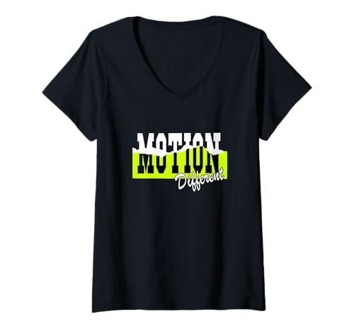 Damen Green Motion Verschiedene grüne Grafik T-Shirt mit V-Ausschnitt Damen Green Motion Verschiedene grüne Grafik T-Shirt mit V-Ausschnitt von Color Match Green Graphic Tee