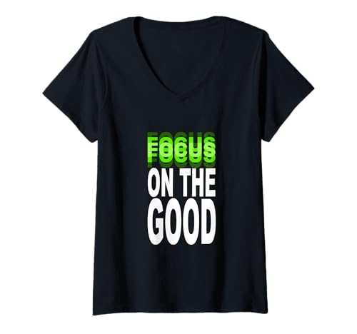 Damen Grün Good Focus Grüne Grafik T-Shirt mit V-Ausschnitt Damen Grün Good Focus Grüne Grafik T-Shirt mit V-Ausschnitt von Color Match Green Graphic Tee