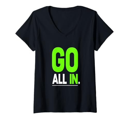 Damen Grüne No-Halfsies Grüne Grafik T-Shirt mit V-Ausschnitt Damen Grüne No-Halfsies Grüne Grafik T-Shirt mit V-Ausschnitt von Color Match Green Graphic Tee