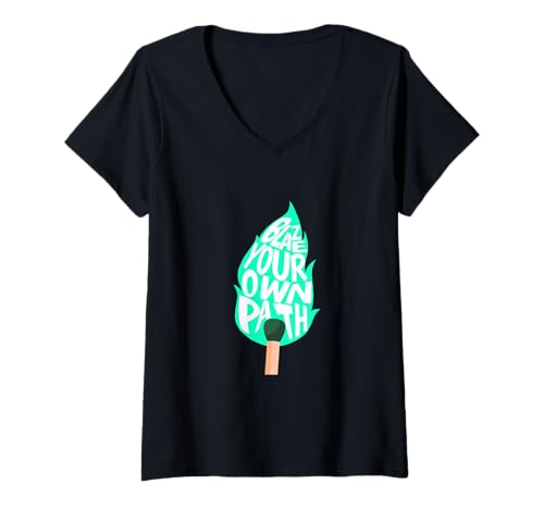 Damen Light AquaLight Your Way Light Aquagrafik in Blaugrün T-Shirt mit V-Ausschnitt von Color Match Light Teal Aqua Graphic Tee