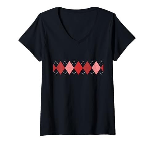 Damen Kastanienbraun-Rot, Burgunderrot, Used-Look, Diamanten, Kastanienbraun T-Shirt mit V-Ausschnitt Damen Kastanienbraun-Rot, Burgunderrot, Used-Look, Diamanten, Kastanienbraun T-Shirt mit V-Ausschnitt von Color Match Maroon Red Burgundy Graphic Tee