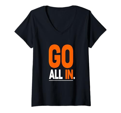 Damen Orange No-Halfsies Orange Grafik T-Shirt mit V-Ausschnitt Damen Orange No-Halfsies Orange Grafik T-Shirt mit V-Ausschnitt von Color Match Orange Graphic Tee