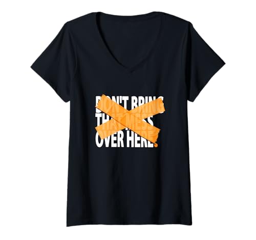 Damen Orange Not Over Here Orange Grafik T-Shirt mit V-Ausschnitt Damen Orange Not Over Here Orange Grafik T-Shirt mit V-Ausschnitt von Color Match Orange Graphic Tee