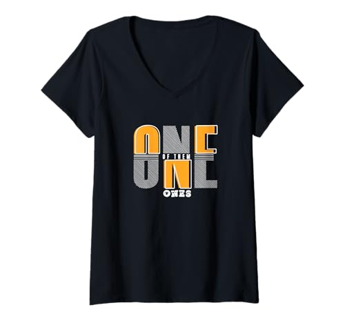 Damen Orange One Of Them One Orange Grafik T-Shirt mit V-Ausschnitt Damen Orange One Of Them One Orange Grafik T-Shirt mit V-Ausschnitt von Color Match Orange Graphic Tee