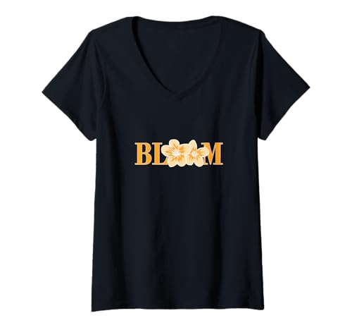 Damen Orange Where You Are Planted Orange Grafik T-Shirt mit V-Ausschnitt Damen Orange Where You Are Planted Orange Grafik T-Shirt mit V-Ausschnitt von Color Match Orange Graphic Tee