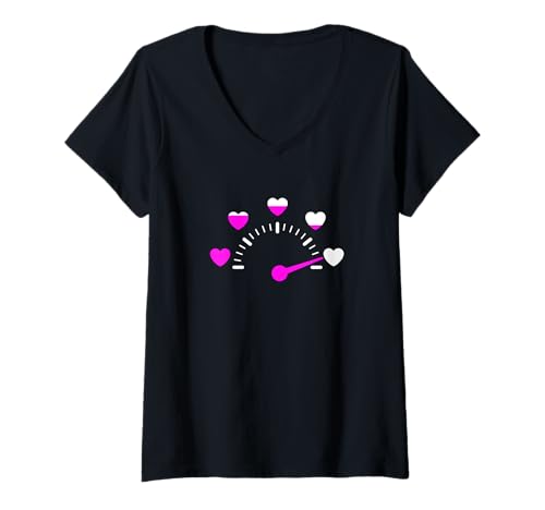 Damen Pink Fast Heartless Pink Grafik T-Shirt mit V-Ausschnitt von Color Match Pink Graphic Tee