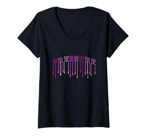Damen Pink Pressure V2 Pink Graphic T-Shirt mit V-Ausschnitt Damen Pink Pressure V2 Pink Graphic T-Shirt mit V-Ausschnitt von Color Match Pink Graphic Tee