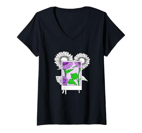 Damen Lila Bild ist eine perfekte lila Grafik T-Shirt mit V-Ausschnitt Damen Lila Bild ist eine perfekte lila Grafik T-Shirt mit V-Ausschnitt von Color Match Purple Graphic Tee