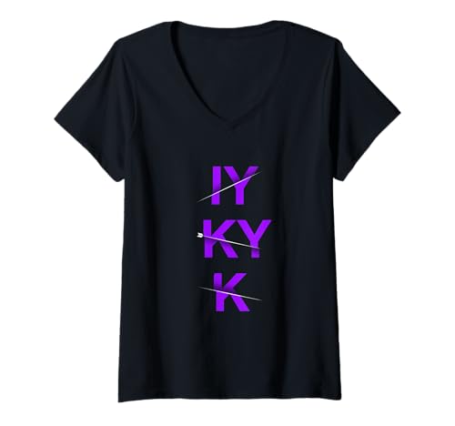Damen Lila Diejenigen, die es wissen... Violette Grafik T-Shirt mit V-Ausschnitt Damen Lila Diejenigen, die es wissen... Violette Grafik T-Shirt mit V-Ausschnitt von Color Match Purple Graphic Tee