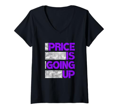 Damen Lila Price is Going Up Lila Grafik T-Shirt mit V-Ausschnitt Damen Lila Price is Going Up Lila Grafik T-Shirt mit V-Ausschnitt von Color Match Purple Graphic Tee