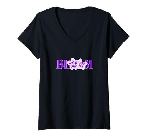 Damen Lila Where You Are Planted Lila Grafik T-Shirt mit V-Ausschnitt Damen Lila Where You Are Planted Lila Grafik T-Shirt mit V-Ausschnitt von Color Match Purple Graphic Tee