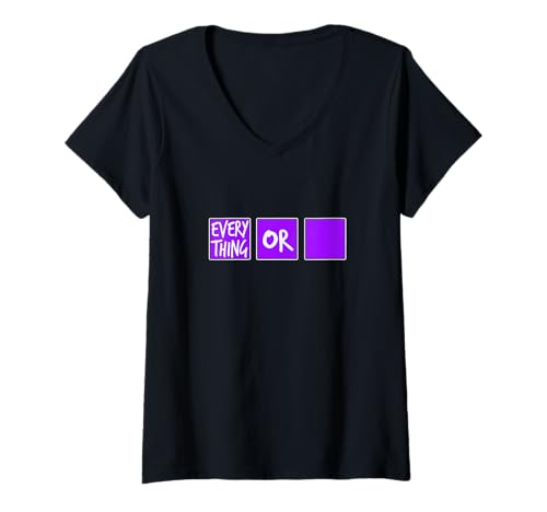 Damen Lila oder Nichts Lila Grafik T-Shirt mit V-Ausschnitt Damen Lila oder Nichts Lila Grafik T-Shirt mit V-Ausschnitt von Color Match Purple Graphic Tee