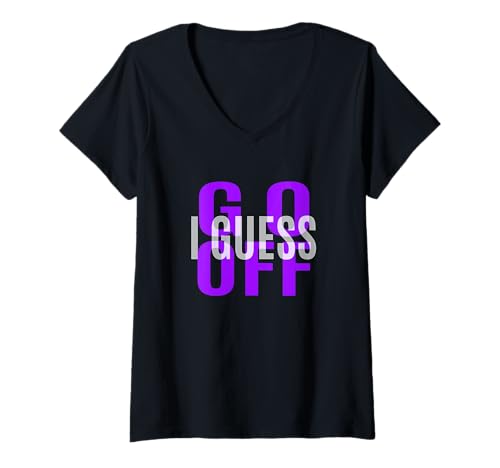 Damen Purple Don't Let Me Stop You... Lila Grafik T-Shirt mit V-Ausschnitt Damen Purple Don't Let Me Stop You... Lila Grafik T-Shirt mit V-Ausschnitt von Color Match Purple Graphic Tee