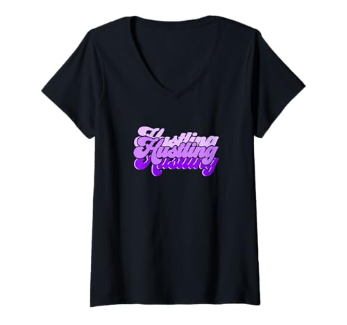 Damen Purple Hustling-x3 Violette Grafik T-Shirt mit V-Ausschnitt Damen Purple Hustling-x3 Violette Grafik T-Shirt mit V-Ausschnitt von Color Match Purple Graphic Tee