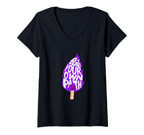 Damen Purple Light Your Way Violette Grafik T-Shirt mit V-Ausschnitt Damen Purple Light Your Way Violette Grafik T-Shirt mit V-Ausschnitt von Color Match Purple Graphic Tee