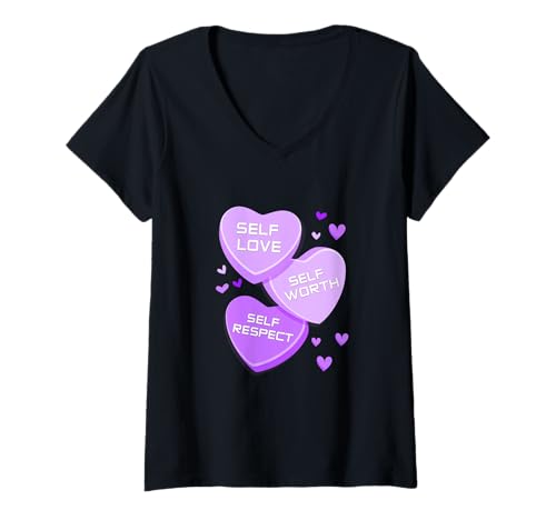 Damen Purple Self-ish V2 Violette Grafik T-Shirt mit V-Ausschnitt Damen Purple Self-ish V2 Violette Grafik T-Shirt mit V-Ausschnitt von Color Match Purple Graphic Tee
