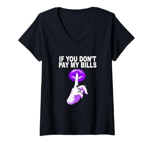 Damen Purple Shush... Lila Grafik T-Shirt mit V-Ausschnitt Damen Purple Shush... Lila Grafik T-Shirt mit V-Ausschnitt von Color Match Purple Graphic Tee