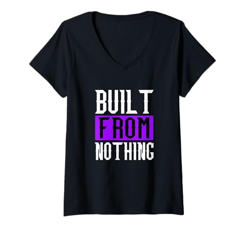 Damen Purple from Scratch Purple Graphic T-Shirt mit V-Ausschnitt Damen Purple from Scratch Purple Graphic T-Shirt mit V-Ausschnitt von Color Match Purple Graphic Tee