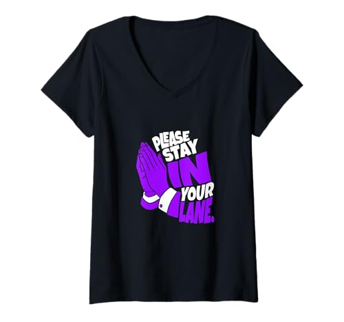 Damen Violett Ihre Spur ist mit lila markiert Grafik T-Shirt mit V-Ausschnitt Damen Violett Ihre Spur ist mit lila markiert Grafik T-Shirt mit V-Ausschnitt von Color Match Purple Graphic Tee