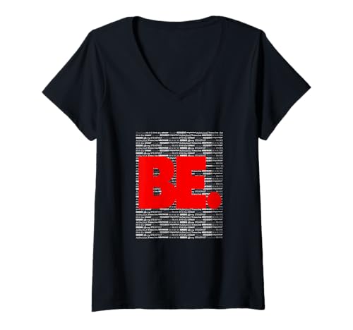 Damen Red Be Rote Grafik T-Shirt mit V-Ausschnitt Damen Red Be Rote Grafik T-Shirt mit V-Ausschnitt von Color Match Red Graphic Tee