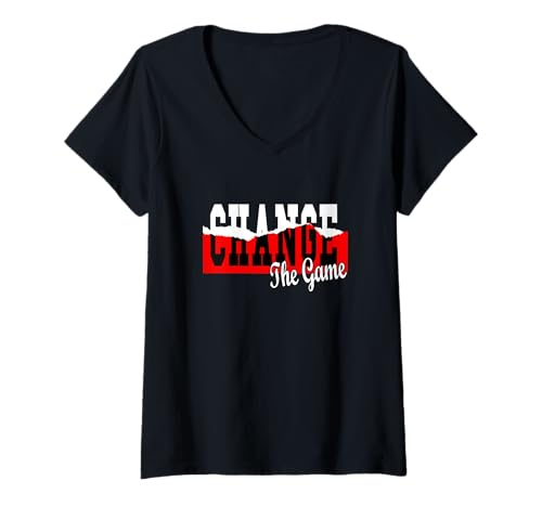Damen Rot Change It rote Grafik T-Shirt mit V-Ausschnitt Damen Rot Change It rote Grafik T-Shirt mit V-Ausschnitt von Color Match Red Graphic Tee