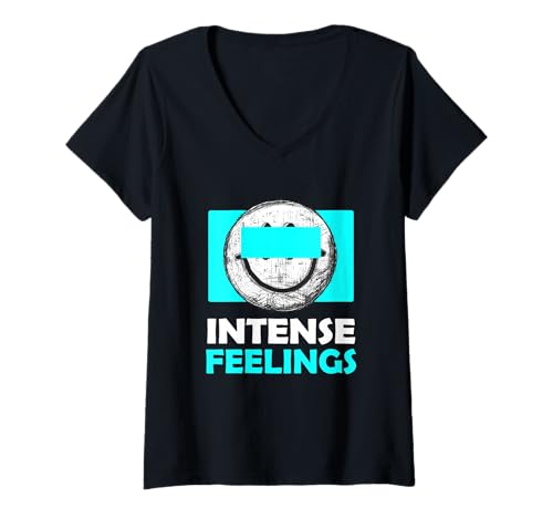 Damen Türkis Intense Feelings Türkis Grafik T-Shirt mit V-Ausschnitt von Color Match Turquoise Graphic Tee