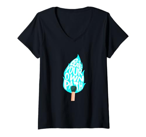 Damen Türkis Light Your Way Türkis Grafik T-Shirt mit V-Ausschnitt von Color Match Turquoise Graphic Tee