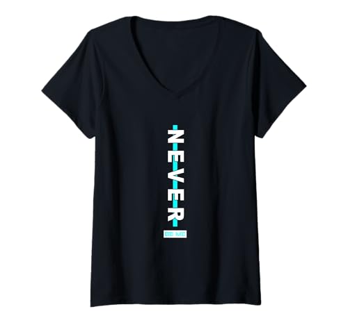 Damen Türkis Never Be Me Türkis-Grafik T-Shirt mit V-Ausschnitt Damen Türkis Never Be Me Türkis-Grafik T-Shirt mit V-Ausschnitt von Color Match Turquoise Graphic Tee