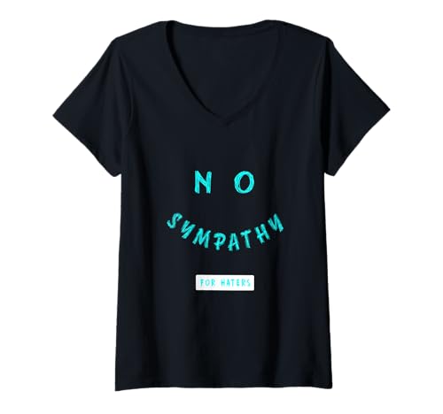 Damen Türkis No Sympathy for Haters Türkis-Grafik T-Shirt mit V-Ausschnitt von Color Match Turquoise Graphic Tee