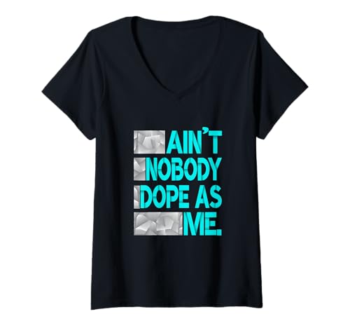Damen Türkis Nobody Doper Türkis Grafik T-Shirt mit V-Ausschnitt Damen Türkis Nobody Doper Türkis Grafik T-Shirt mit V-Ausschnitt von Color Match Turquoise Graphic Tee