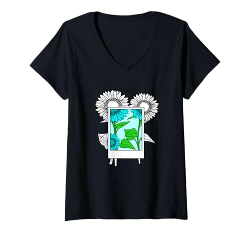Damen Türkis Picture Us Perfekte türkisfarbene Grafik T-Shirt mit V-Ausschnitt von Color Match Turquoise Graphic Tee