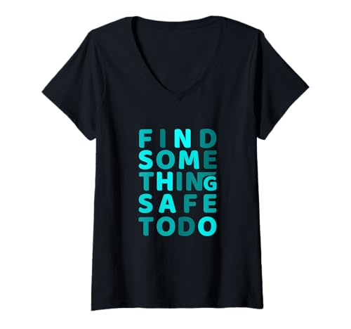 Damen Türkis Stay Safe Türkis-Grafik T-Shirt mit V-Ausschnitt Damen Türkis Stay Safe Türkis-Grafik T-Shirt mit V-Ausschnitt von Color Match Turquoise Graphic Tee