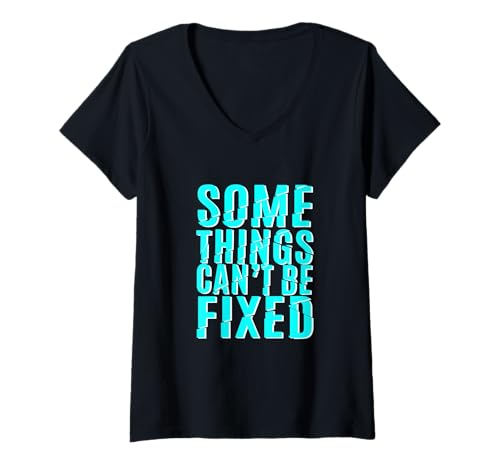Damen Turquoise Some Things Stay Broke Turquoise Graphic T-Shirt mit V-Ausschnitt von Color Match Turquoise Graphic Tee