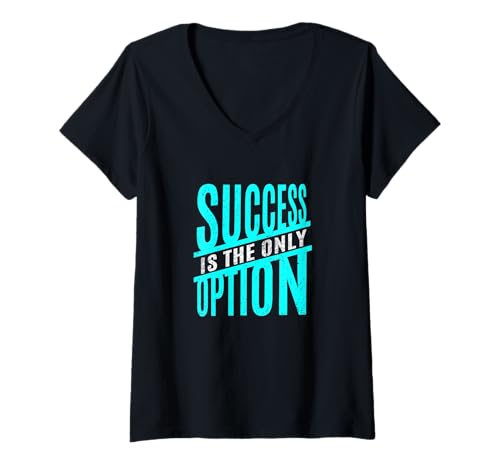 Damen Turquoise Success Only Türkis-Grafik T-Shirt mit V-Ausschnitt von Color Match Turquoise Graphic Tee