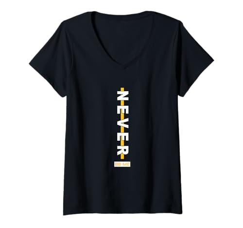 Damen Universität Varsity-Gold SEI NIEMALS ICH Universität Varsity-Gold T-Shirt mit V-Ausschnitt Damen Universität Varsity-Gold SEI NIEMALS ICH Universität Varsity-Gold T-Shirt mit V-Ausschnitt von Color Match University Varsity-Gold Graphic Tee