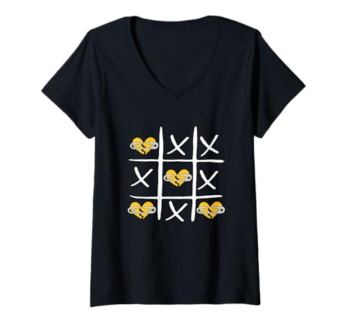 Damen University Varsity-Gold Loser/Lover Gelb T-Shirt mit V-Ausschnitt Damen University Varsity-Gold Loser/Lover Gelb T-Shirt mit V-Ausschnitt von Color Match University Varsity-Gold Graphic Tee