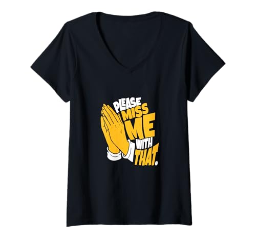 Damen University Varsity-Gold Nicht ich, Danke Varsity-Gold Yellow T-Shirt mit V-Ausschnitt von Color Match University Varsity-Gold Graphic Tee