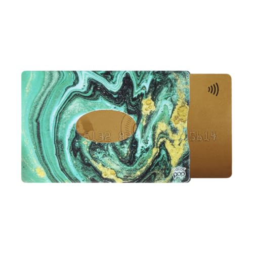 Color Pop Hartschale für 1 Transport- oder Kreditkarte, PVC, bedruckt, 6 x 9,1 cm, französische Herstellung in Loire-Atlantique, Smaragddruck, 9.1 cm, Zeitgenössisch von Color Pop