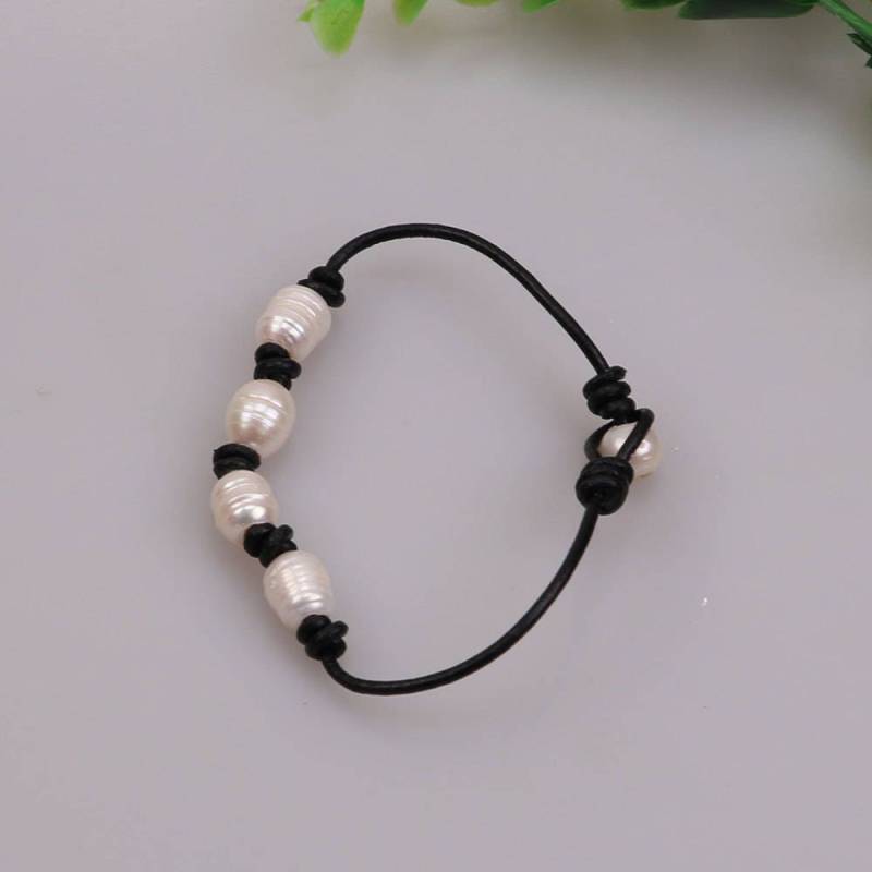 Handgeknotetes Süßwasser-Naturreis-Perlenarmband, Frauen Perle Echtes Leder Armband, Perlen Schmuck, Sechs Armband Für Mädchen Teenager 8 Handgeknotetes Süßwasser-Naturreis-Perlenarmband, Frauen Perle Echtes Leder Armband, Perlen Schmuck, Sechs Armband Für Mädchen Teenager 8 von ColorAngle