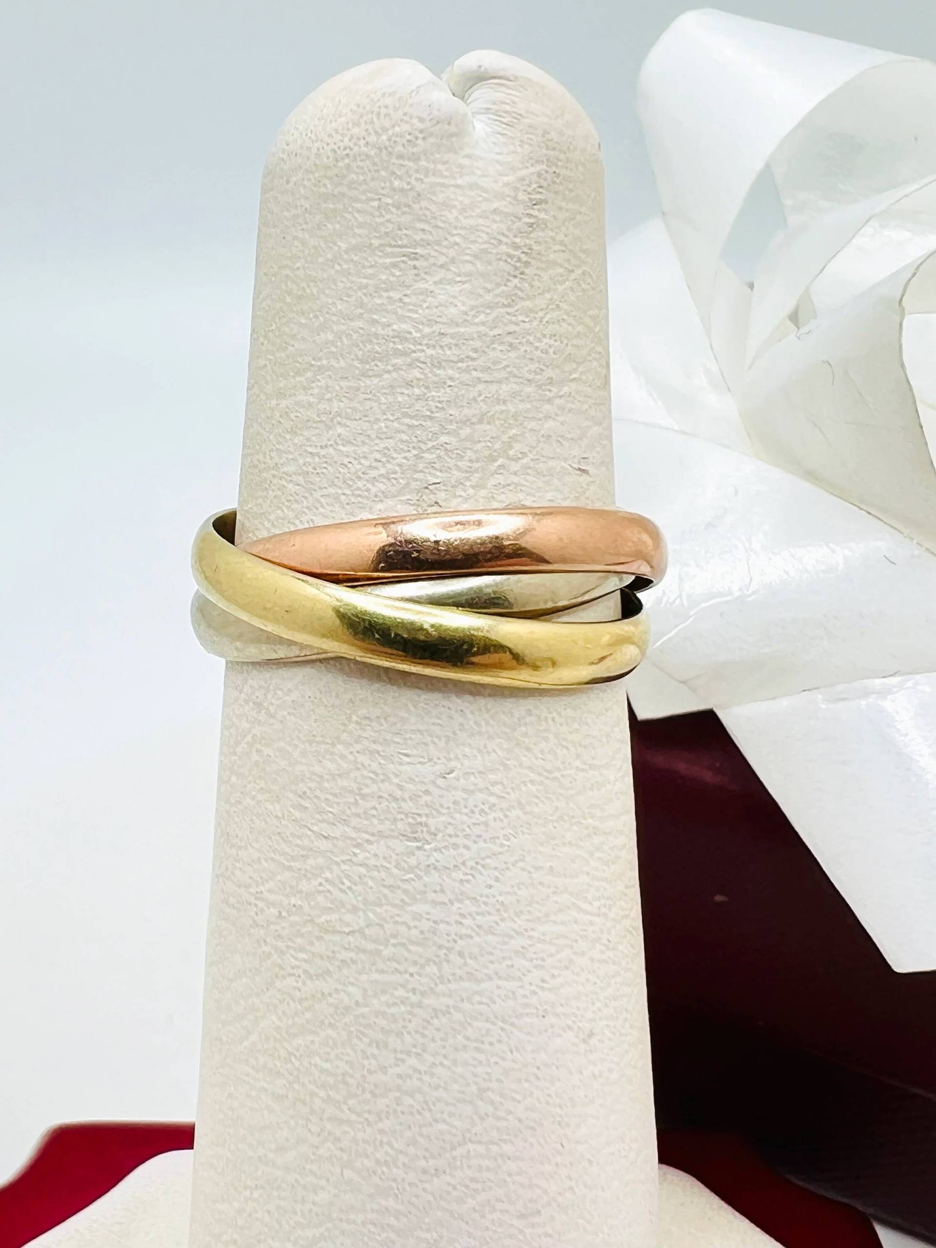 14K Gelb, Rose & Weiß Gold Band Set Ringe Größe 5 von ColorCoutureJewels