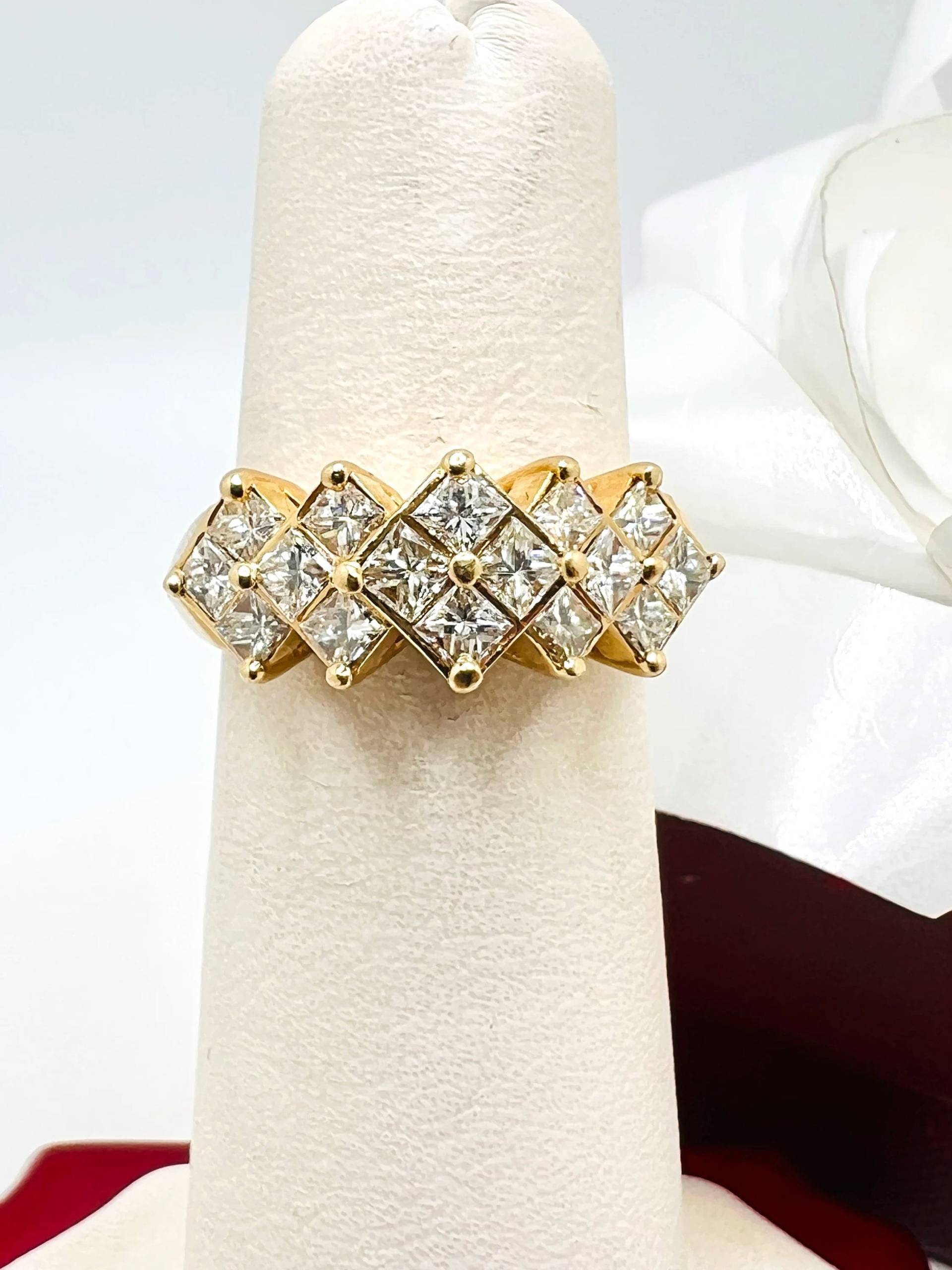 14K Gelbgold Diamant 0.80Ct Ring Größe 5 von ColorCoutureJewels