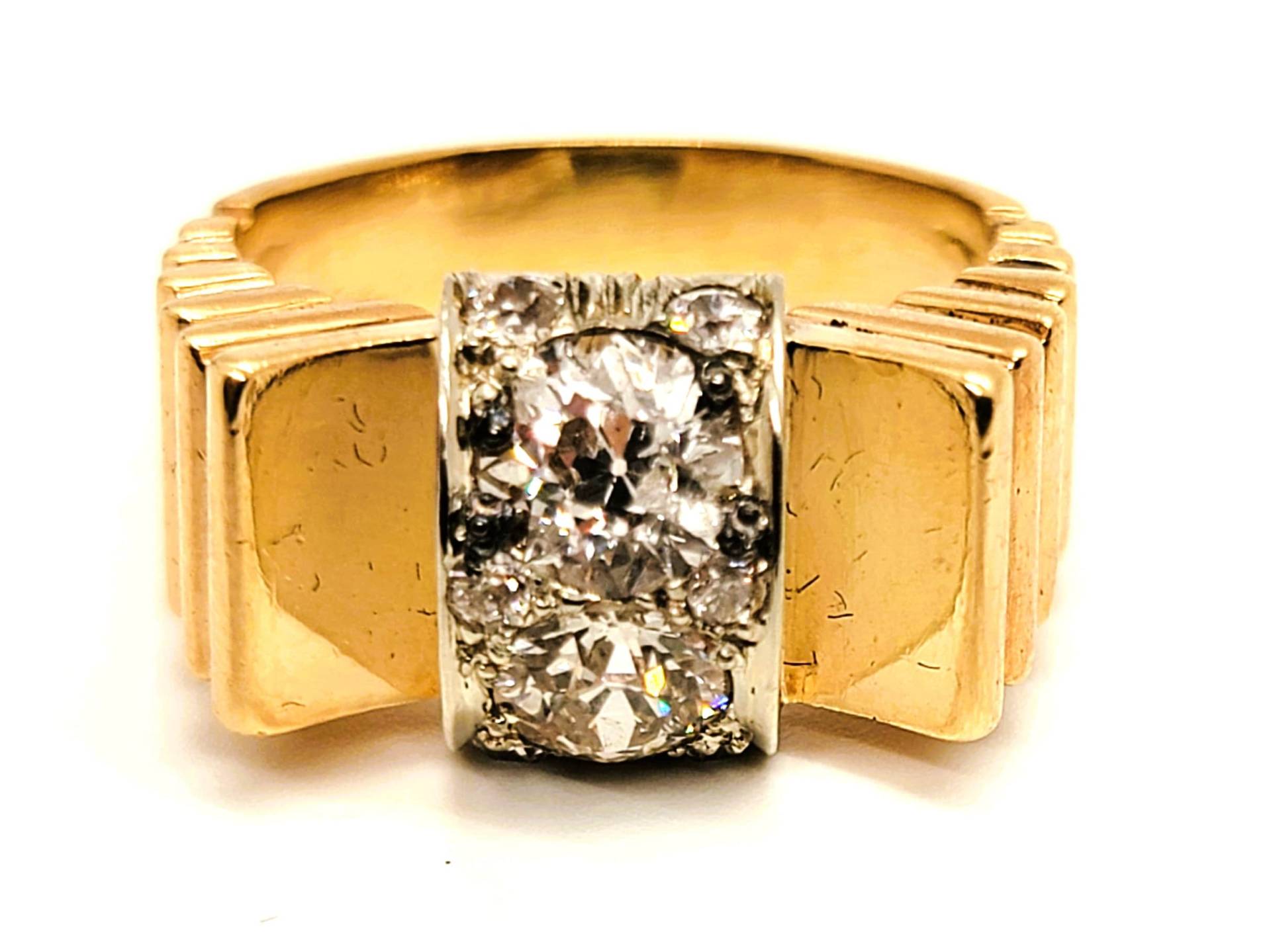 14K Gelbgold Diamant 1.33Ct Ring Größe 8.5 von ColorCoutureJewels