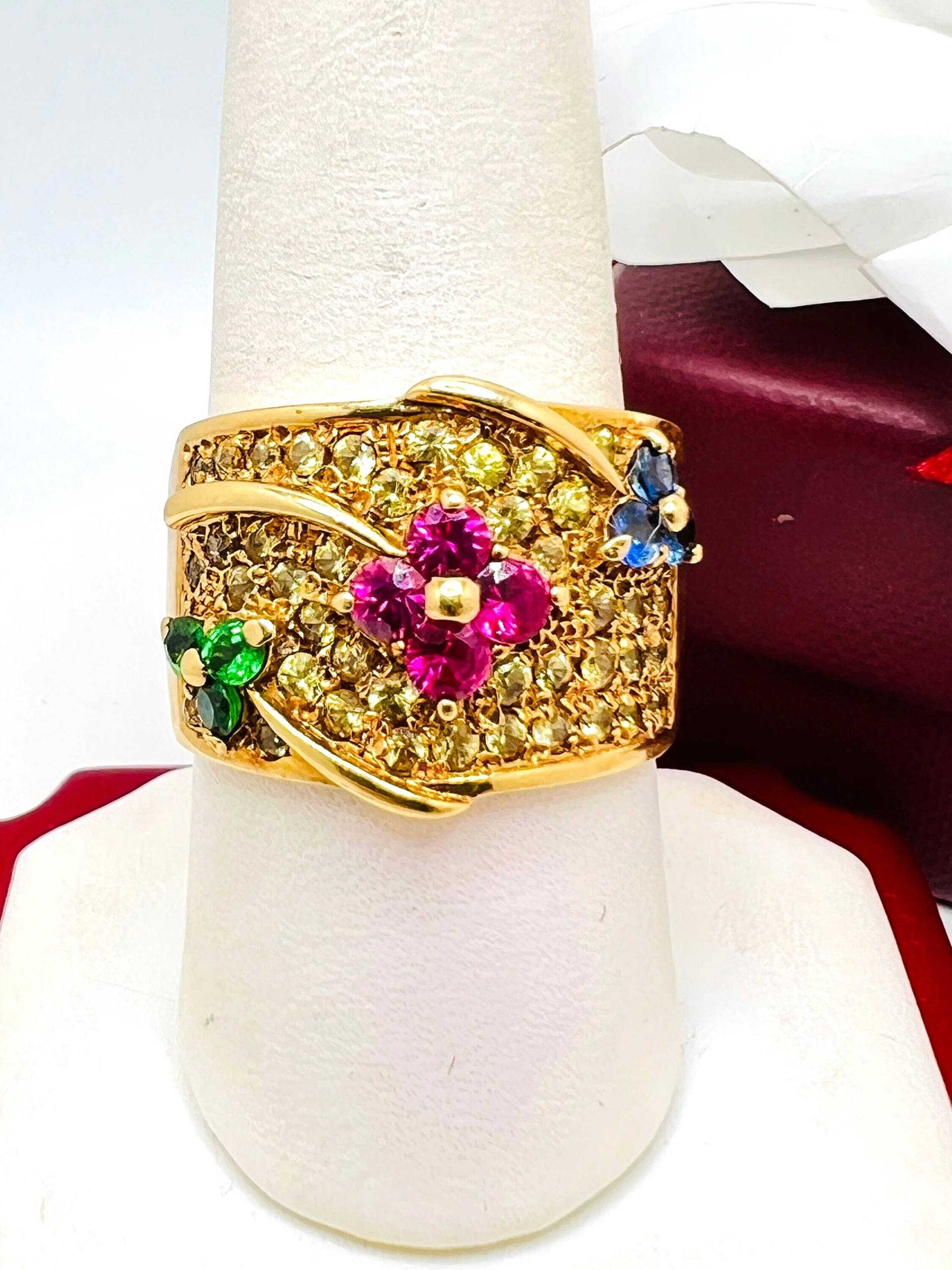 18K Gelbgold Saphir Ring Größe 23 von ColorCoutureJewels