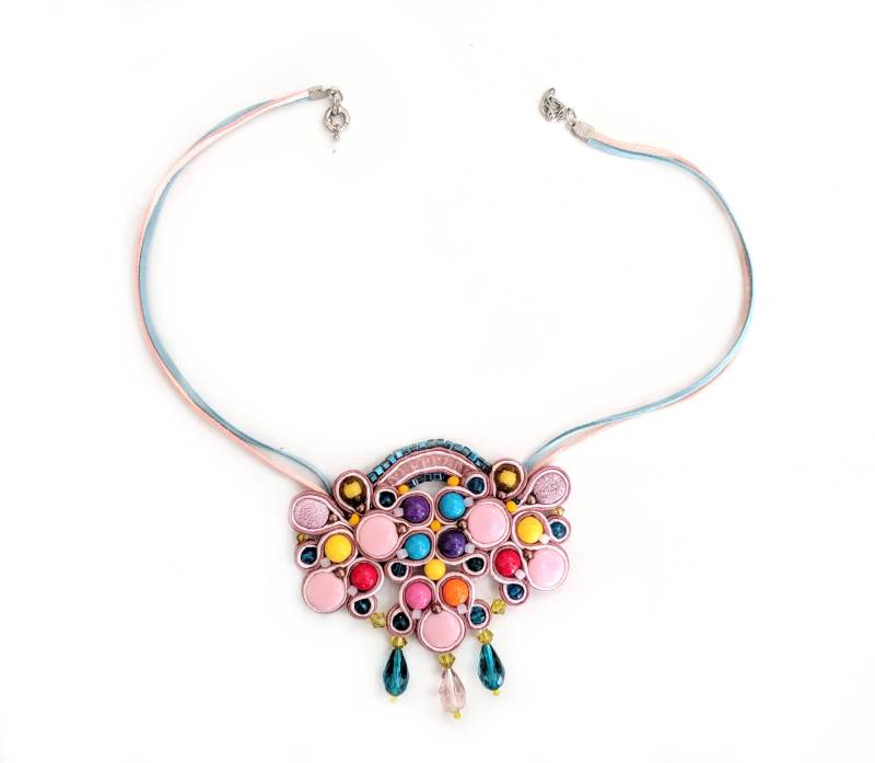 Soutache - Bunte Kette Anweisung Stück Massive Halskette Modeschmuck Schmuck Große Fett Soutache - Bunte Kette Anweisung Stück Massive Halskette Modeschmuck Schmuck Große Fett von ColorFusionJewelry