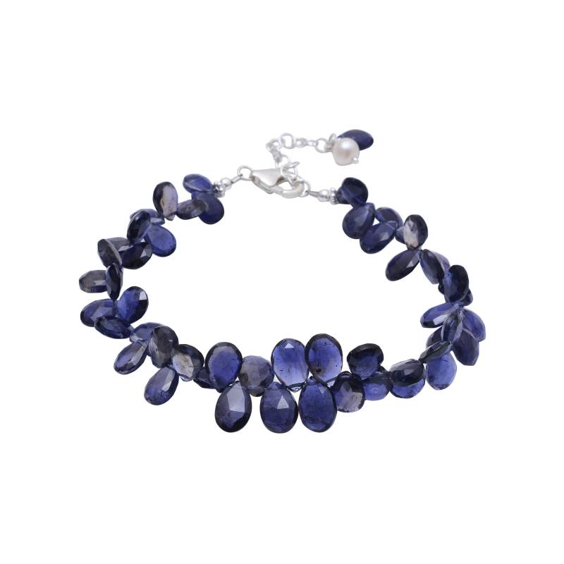Iolith Perlen Armband, Silber Tropfen Perlen, Statement Teardrop, Edelstein Armband von ColorOfGems