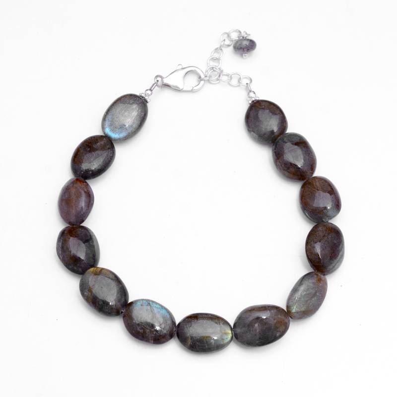 Labradorit Perlen Armband, Labradorit Verstellbares Armband, Mondstein Schmuck, Labradorit Tumble Armband von ColorOfGems